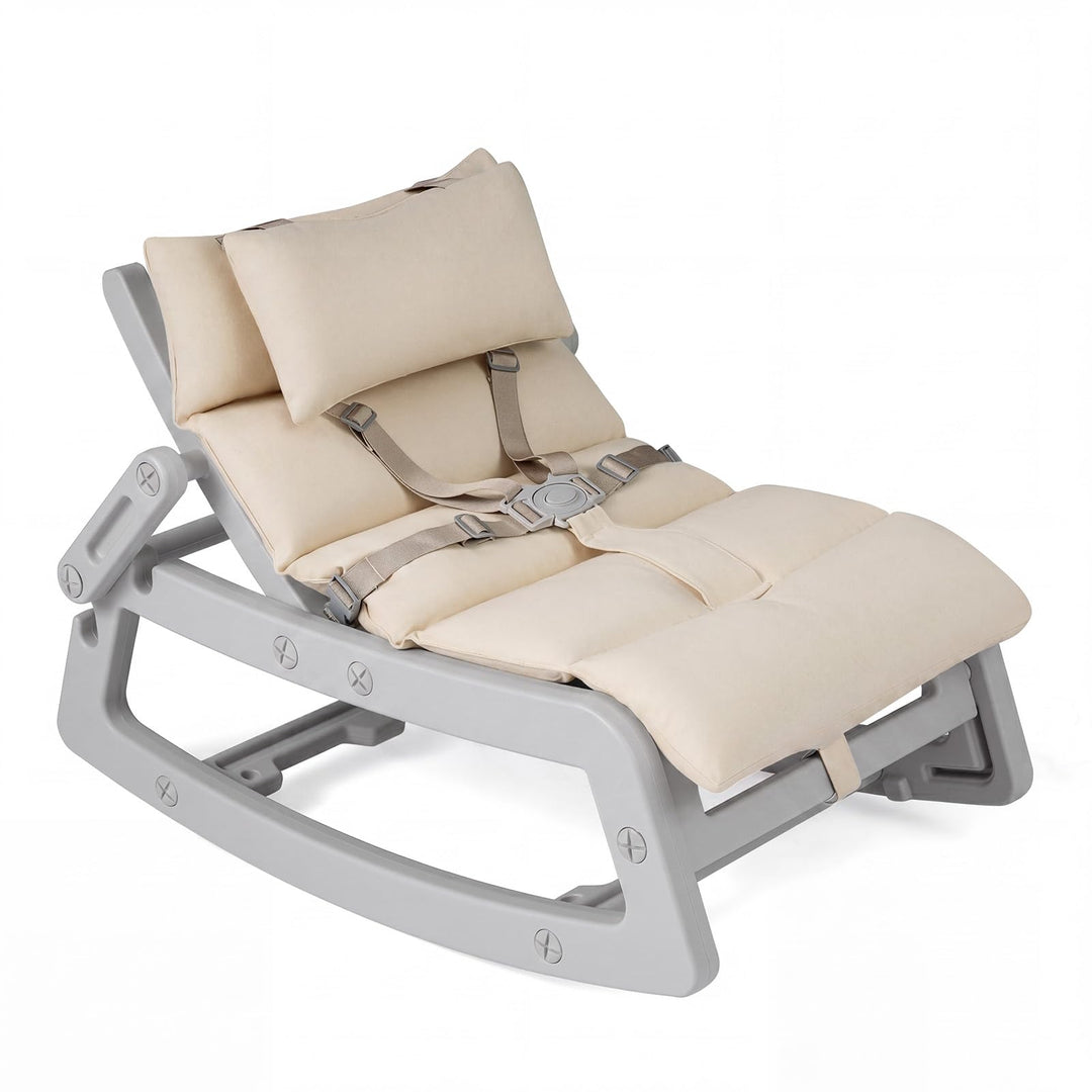 COSTWAY 2 in 1 Babywippe, Baby Schaukelstuhl mit verstellbarer Rücklehne, waschbarem Kissen &amp; Sicher