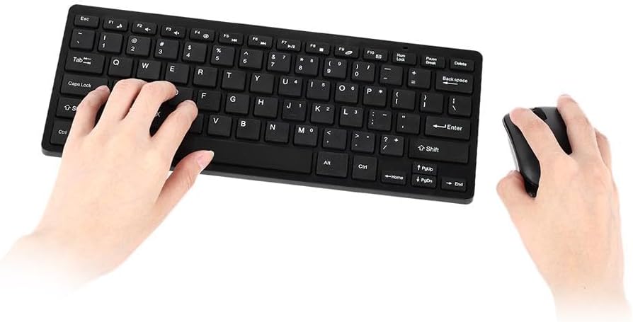 Kabellose Tastatur- und Maus-Kombination, 2,4 GHz Tragbar Wiederaufladbare Funktastatur Maus, Mechan