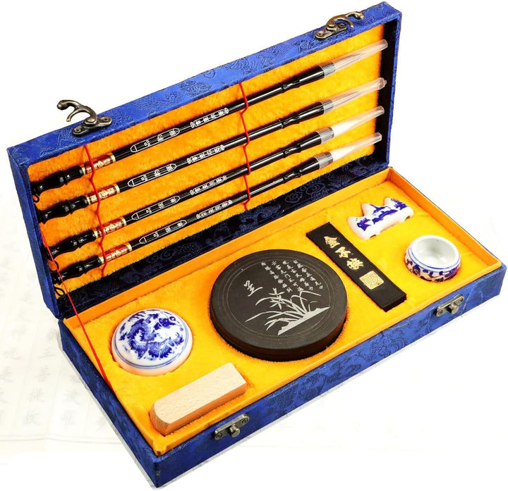 10-teilig Chinesischer Kalligraphie Pinsel Set, Chinesisch, Künstlerbedarf, Malerei Inkstone mit Chi