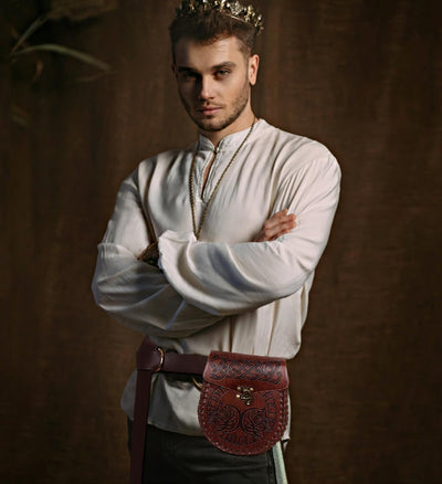 keland 2PCS Ren Faire Accessoires Wikinger Gürtel & Mittelalter Beuteltasche Gürteltasche Lederbeute