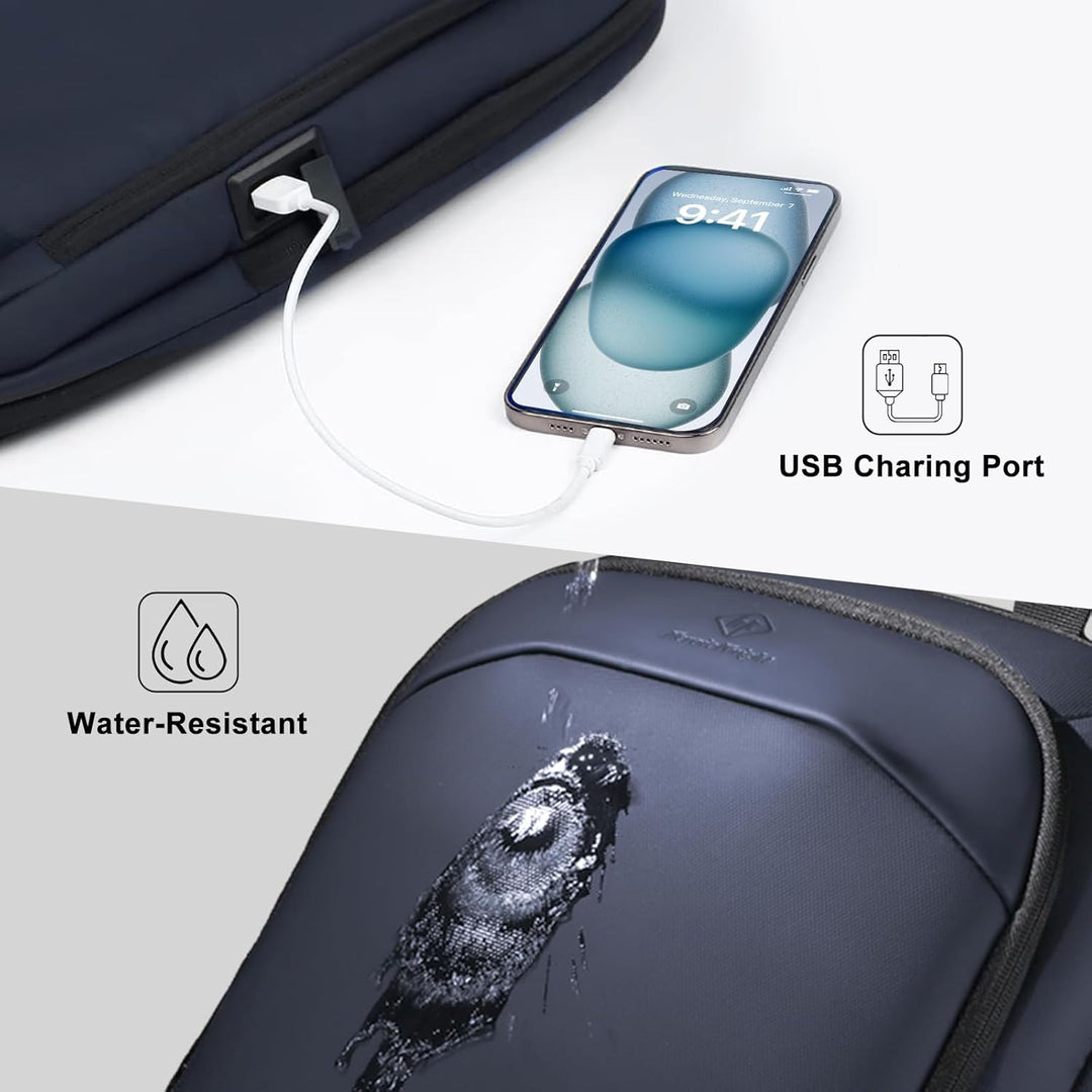 Laptop Rucksack Wasserdichter Gross mit USB-Anschluss Laptoptasche für 17 zoll Backpack Business Her