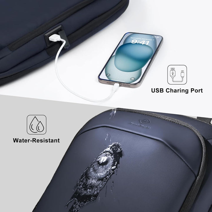 Laptop Rucksack Wasserdichter Gross mit USB-Anschluss Laptoptasche für 17 zoll Backpack Business Her
