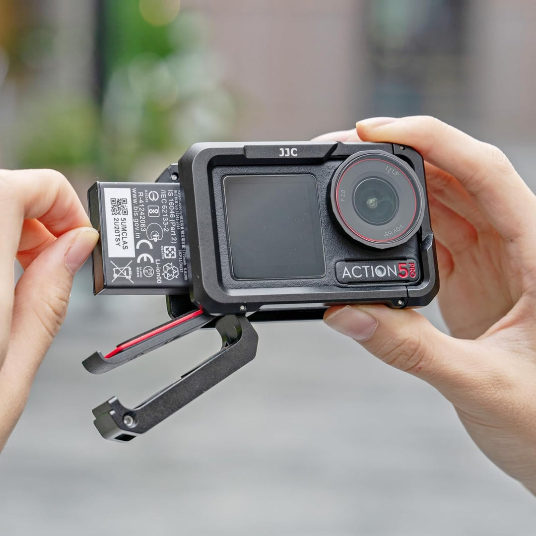 JJC Osmo Action 5 Pro 4 3 Käfig Metall,Aluminium Schutzrahmen mit Objektivdeckel für DJI Osmo Action
