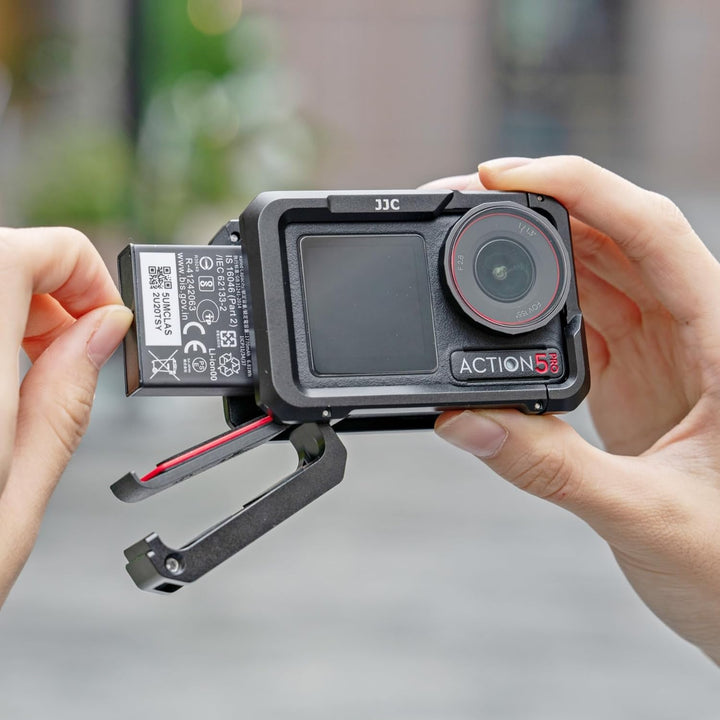 JJC Osmo Action 5 Pro 4 3 Käfig Metall,Aluminium Schutzrahmen mit Objektivdeckel für DJI Osmo Action