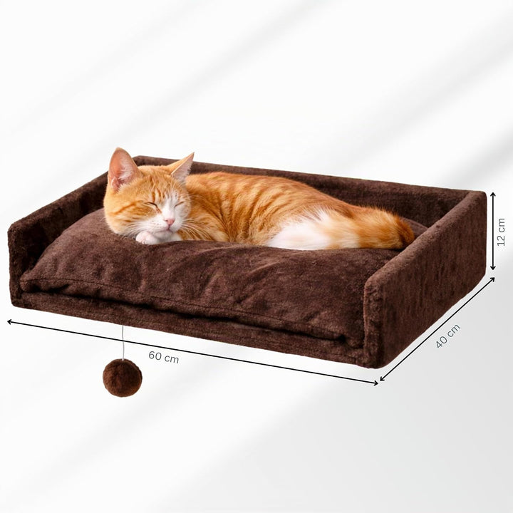 nanook Liegeplatz Top für Katzen-Kratzbaum mit Kissen gross XXL 60x40 cm - braun, braun