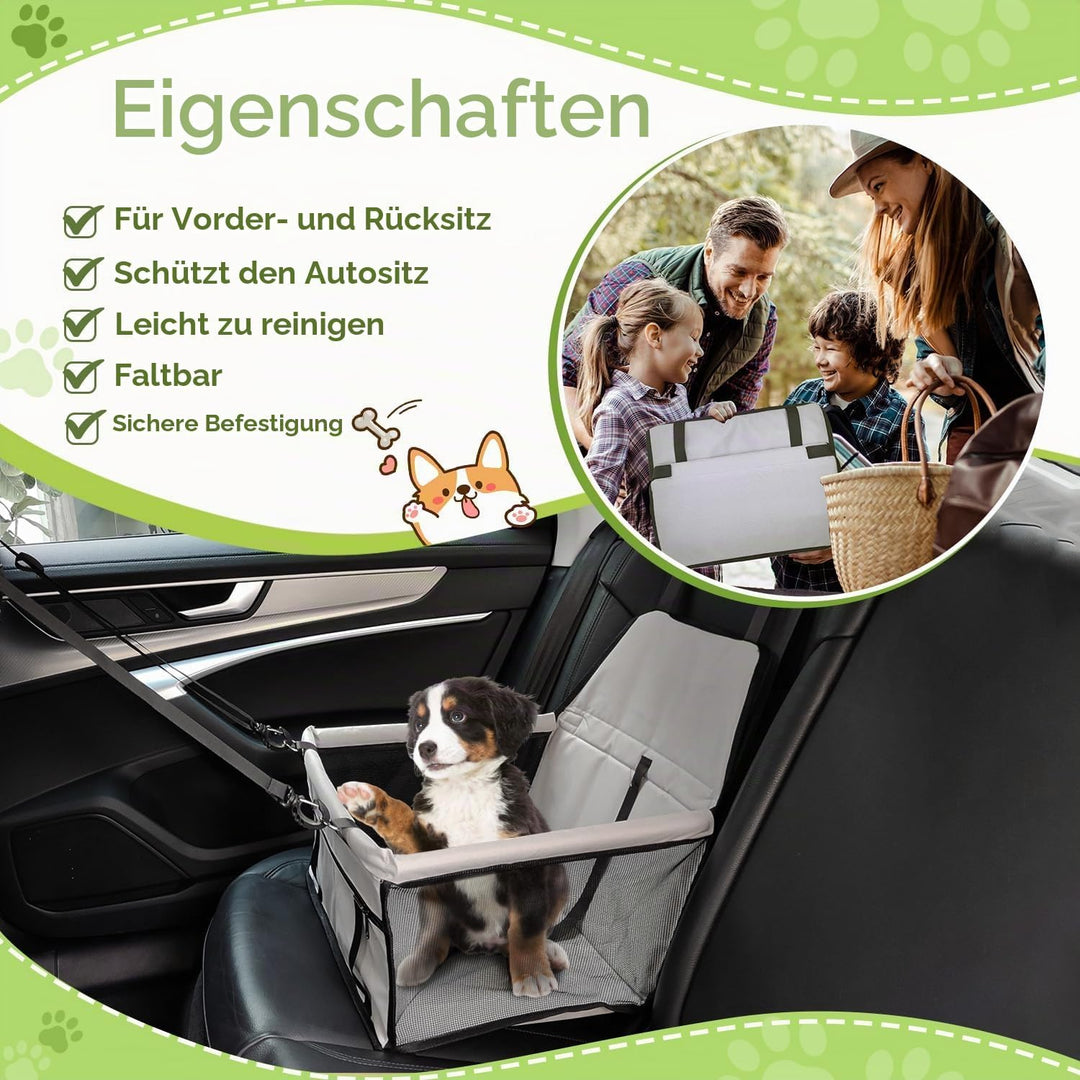 Flagest Hunde Autositz Verstärkt Hundesitz Auto, Oxford Atmungsaktiv Waschbare Hundeautositz, Faltba