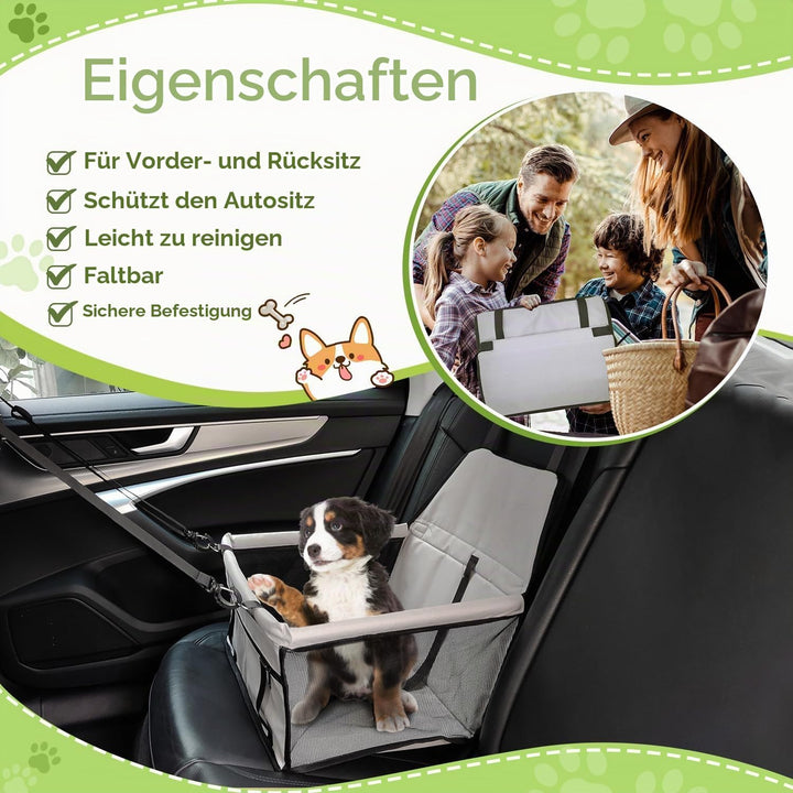 Flagest Hunde Autositz Verstärkt Hundesitz Auto, Oxford Atmungsaktiv Waschbare Hundeautositz, Faltba