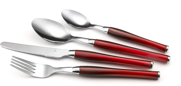 Amefa Besteck PURITY, Tafelbesteck mit farbigen Kunststoffgriffen, für 6 Personen, rot, 24-teilig, R