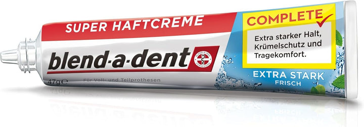 Blend-a-dent Complete Extra Stark Frisch Super-Haftcreme, 3er Pack (3 x 47 g), Extra stark frisch