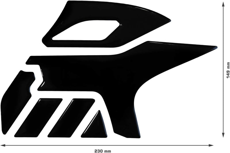 BIKE-label Seitentank Pad Schwarz kompatibel für Suzuki V-Strom 650-800200