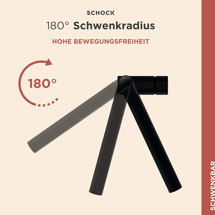 SCHOCK Küchenarmatur EPOS Puro – schwarze CRISTADUR Niederdruck Armatur mit ausziehbarer Schlauchbra