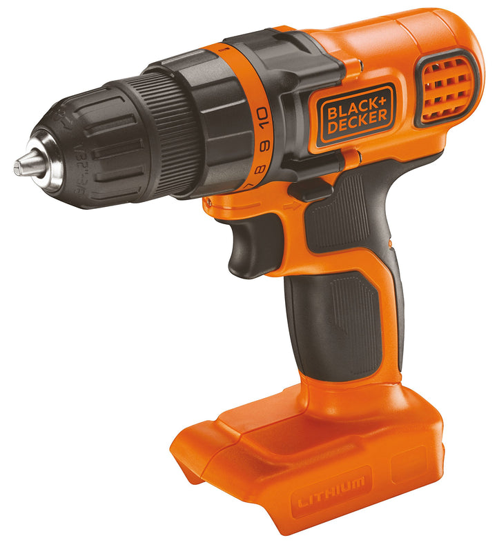 Black+Decker Li-Ion Akku-Bohrschrauber (18V Planetengetriebe, 10(+1) Drehmomentstufen, LED-Arbeitsli