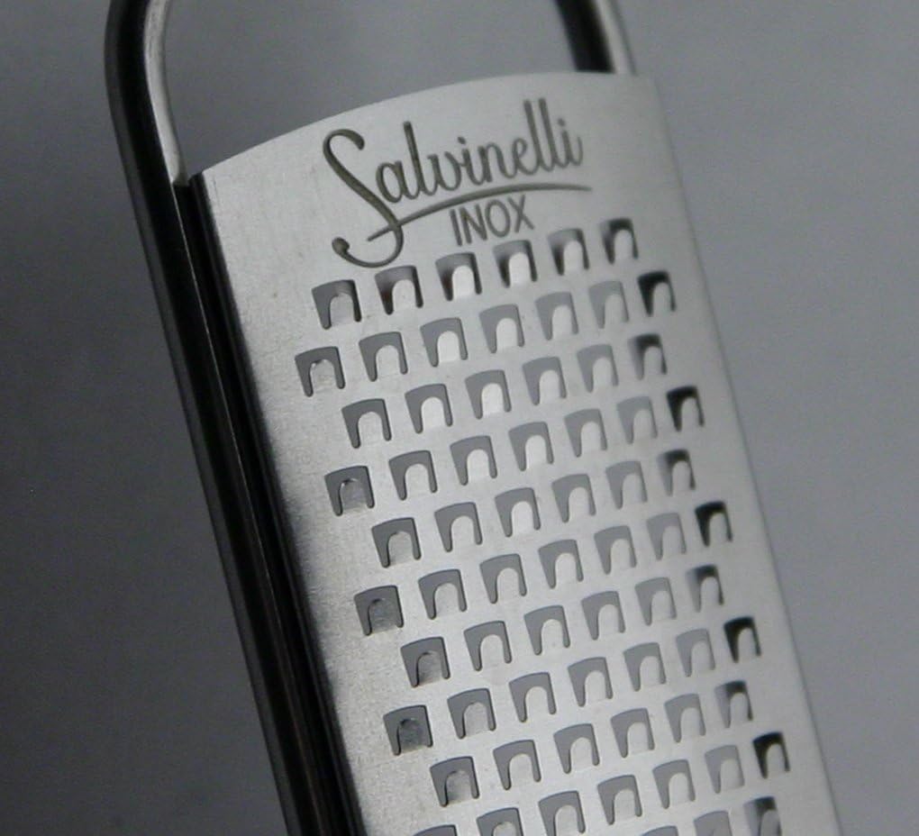 Salvinelli Extra Lang feine Reibe, Edelstahl, Mehrfarbig, 20 x 4 x 30 cm