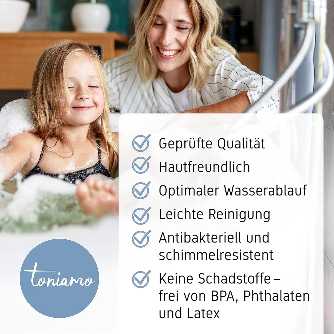 Toniamo Duschmatte rutschfest 53x53 cm | Antirutschmatte Dusche quadratisch | Rutschmatte Dusche ant