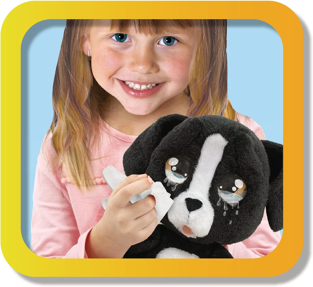 Giochi Preziosi Cry Pets Plüschtier mit Funktionen, Schwarz Plüschhund mit Funktionen, Plüschhund mi