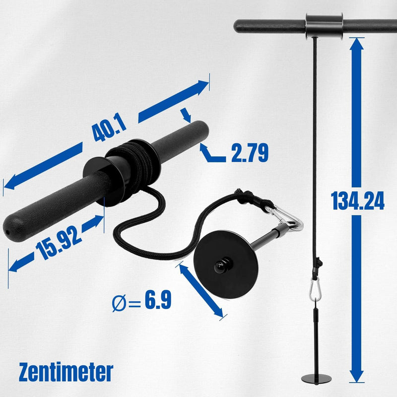 Yes4All Pulley Cable Combo Doppel-D-Griff Gummi, Aufsatz für Lattenmaschine, Trizepsseil, Gerade Rot