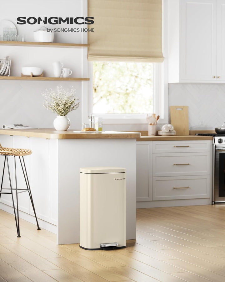 SONGMICS Mülleimer Küche, 30 Liter, Abfalleimer, Tretmülleimer, Küchenmülleimer mit Softclose-Deckel