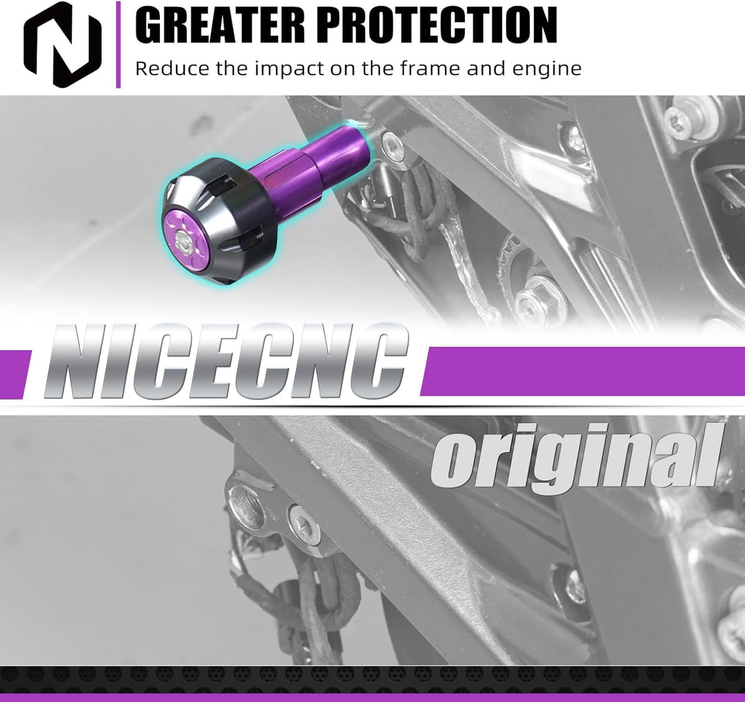 NICECNC Motorrad-Rahmenschieber, Sturzschutz, kompatibel mit Surron Light Bee X/S/L1E POM + Aluminiu