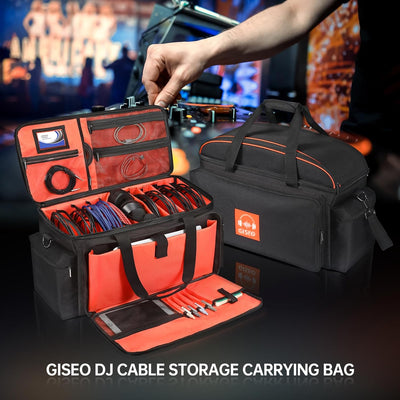 DJ Gig Bag, DJ Tasche DJ Kabel Datei Tasche DJ Gear Storage Organizer mit Abnehmbarer Gepolsterter U