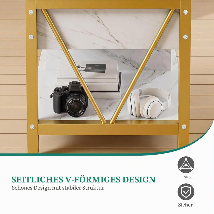YITAHOME Höhenverstellbarer Couchtisch im Industrie-Design mit verstecktem Stauraum &amp; Ablage, Multif
