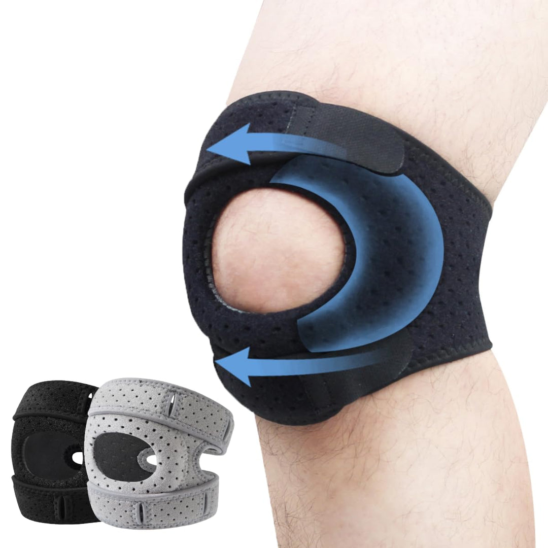 Guiguishiny Patellasehnen-Stützband,Sport Kniebandage mit Patella-Gelpolstern,Patella Kniebandage, V