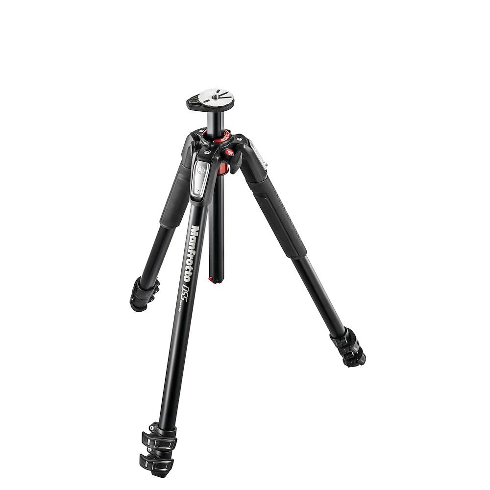 Manfrotto MT055XPRO3 055 Aluminium Stativ (Inkl. 3 Segmenten), schwarz Tripod Single, Tripod Single
