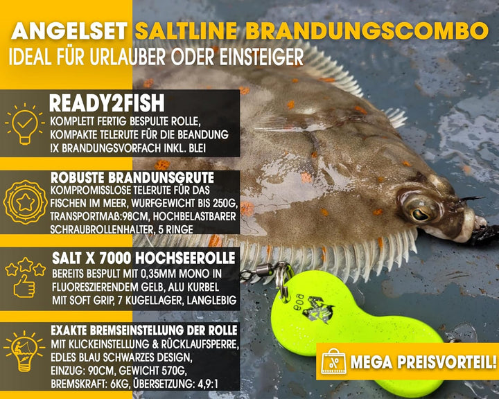 Angel Berger Saltline Brandungscombo Brandungsset mit Zubehör