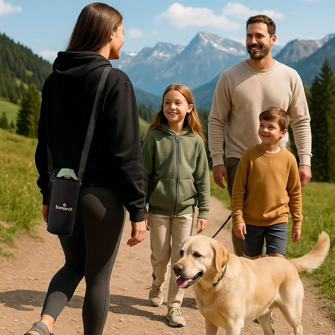 Hunde Trinkflaschen Set für Unterwegs, 800ml Hundetrinkflasche + Umhängetasche, Hundewasserflasche T