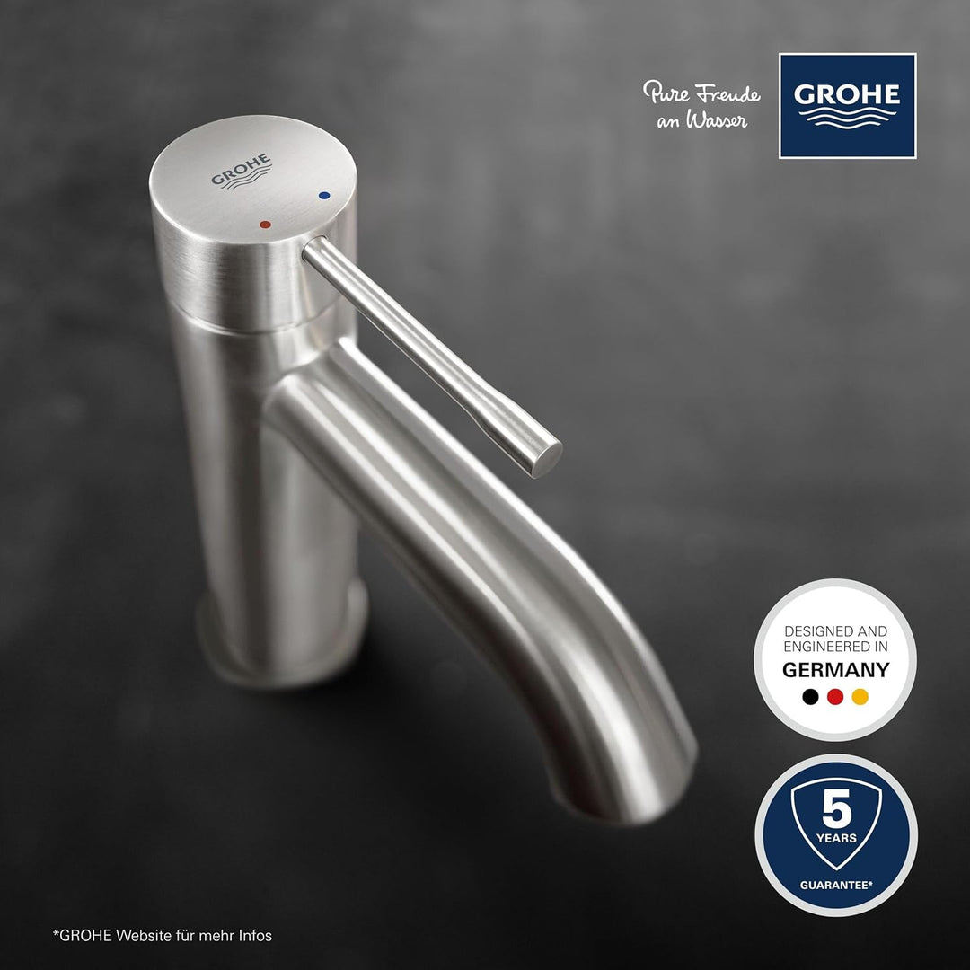 Grohe Einhand-Waschtischbatterie, DN 15 S-Size, glatter Körper, 23590DC1, Supersteel S Glatter Körpe