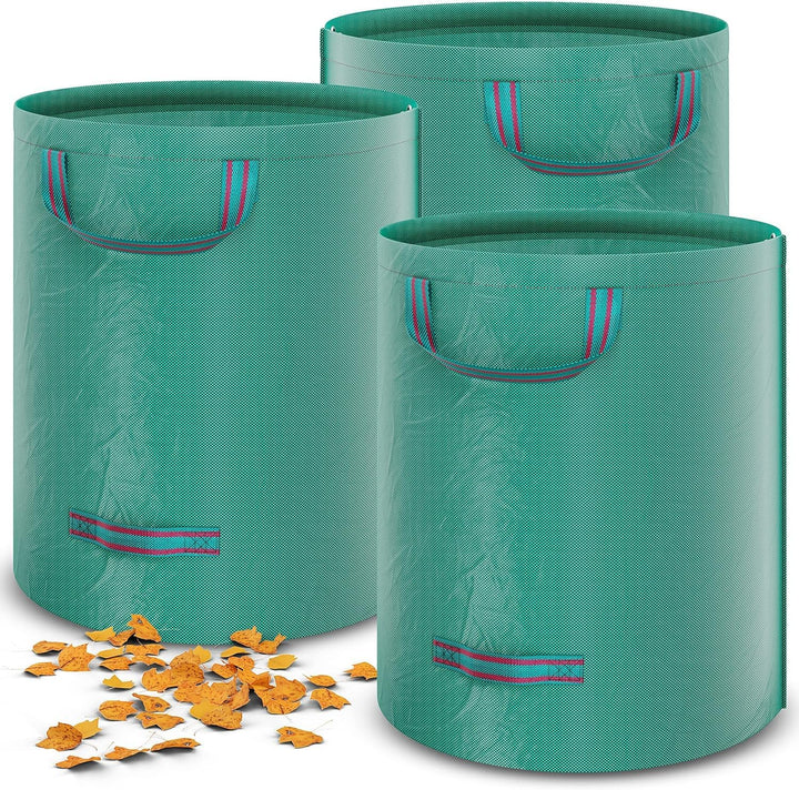 HAYATEC Gartensack 3x Laubsack Gartenabfallsack stabil mit 4 Griffen selbststehend UV-Beständig 272