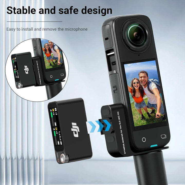 CYNOVA Cold Shoe für Insta360 X4 Zubehör,Wireless Mikrofon Halterung,Mikrofonhalterung Kompatibel Mi