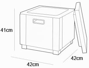 Allibert 212160 Kühlbox Hocker Ice Cube, Rattanoptik, Kunststoff, braun, Braun