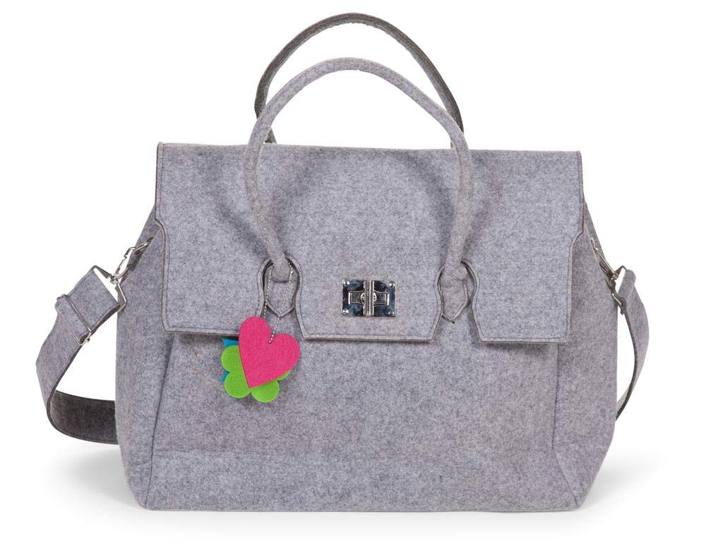 CHILDHOME Filz Wickeltasche Grau mit Wickelmatte CCFNB