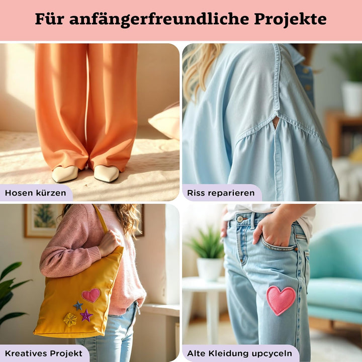 Crafts&Co® Nähmaschine für Anfänger mit Eingebautem LED-Licht und Fusspedal | 12 Stiche | Mini Nähma