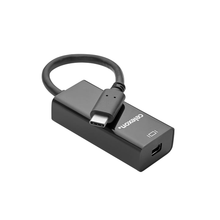 celexon USB-C auf mini DisplayPort Adapter schwarz mit 10 cm Kabel | USB 3.2 (Gen 1x1) und DisplayPo
