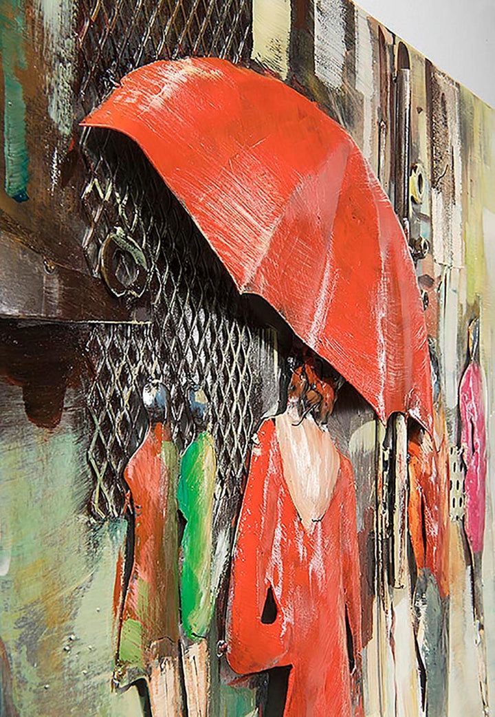 Kobolo Wandbild Wanddeko Metallbild 3D-Bild - Strassenmillieu - 108x72 cm