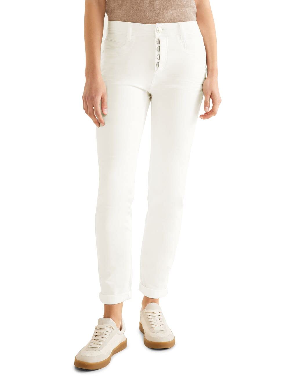 Street One Damen Jeanshose 28W / 28L Ecru Washed, 28W / 28L Ecru Washed