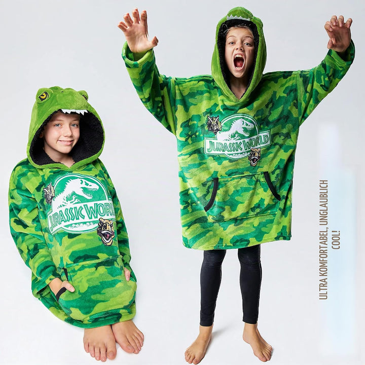 Jurassic World Übergrossen Hoodie Decke Jungen und Madchen Kapuzenpullover Kinder