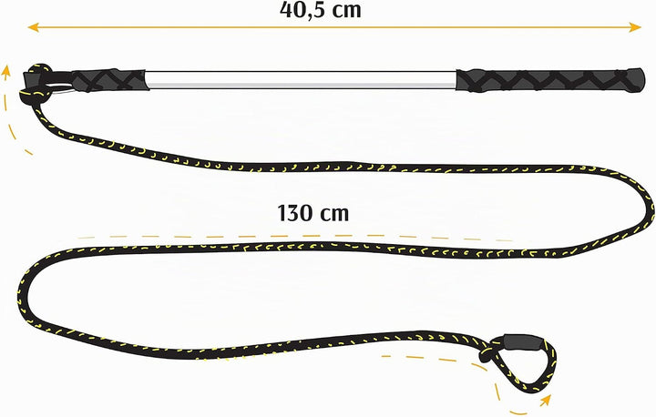 Dingo Angelrute Spielzeug mit Schnur 130 cm und austauschbaren Spitzen Mop Grün+Wolle Quietsche, Mop
