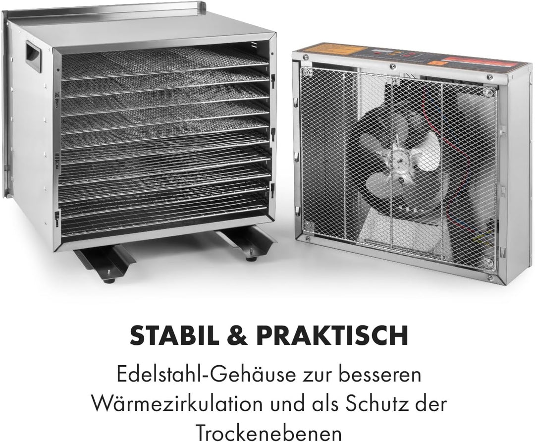 Klarstein Fruit Jerky Pro - Dörrgerät, Dörrautomat, einzeln entnehmbar, einstellbare Temperatur, gro