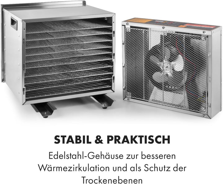 Klarstein Fruit Jerky Pro - Dörrgerät, Dörrautomat, einzeln entnehmbar, einstellbare Temperatur, gro
