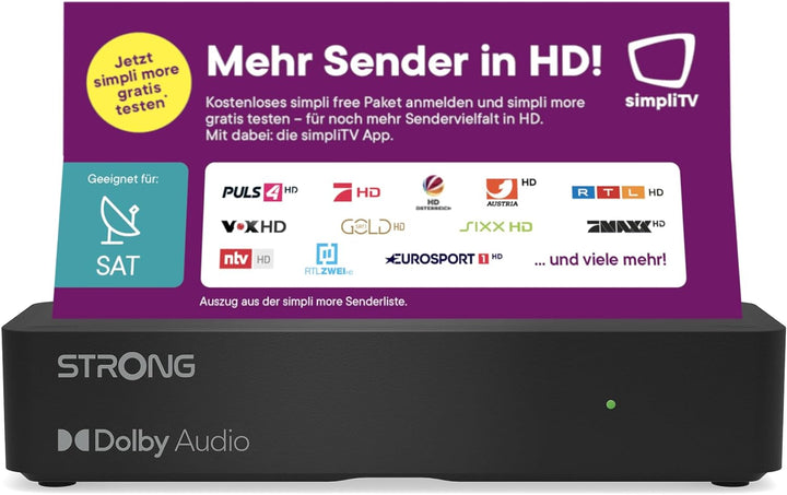 STRONG SRT 7511 Digitaler HD Satelliten Receiver für ORF inklusive Karte (simpliTV), DVB-S2 Full HD