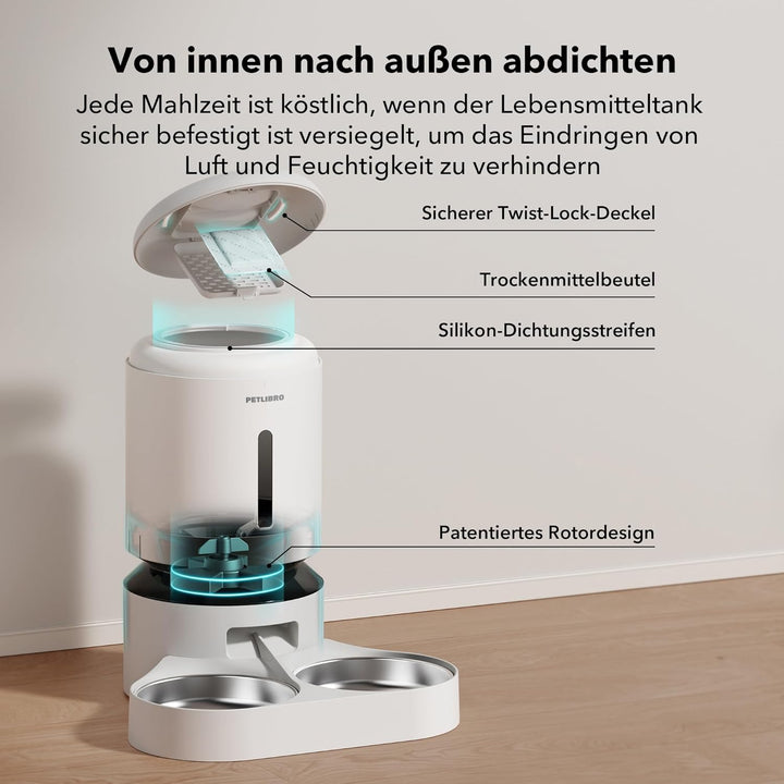 PETLIBRO 5L Futterautomat für 2 Katzen und Hunde mit APP, 5G-WLAN-Haustierfutterspender, Automatisch
