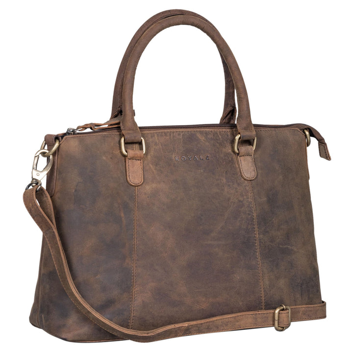 ROYALZ 'Payton' Elegante Lederhandtasche Damen Echtleder Klein Vintage Henkeltasche Ledertasche Frau