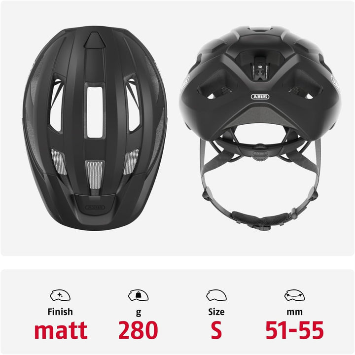 ABUS Rennradhelm Macator - sportiver Fahrradhelm für Einsteiger - auch für Zopfträger/-innen - für D