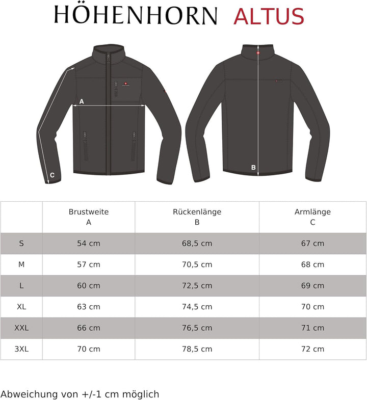 Höhenhorn Altus Herren Softshell Jacke Outdoor Funktionsjacke Freizeitjacke Wasserdicht Atmungsaktiv