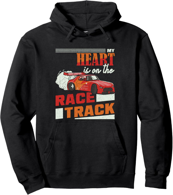 Autorennen My Heart is on the Race Track Pullover Hoodie