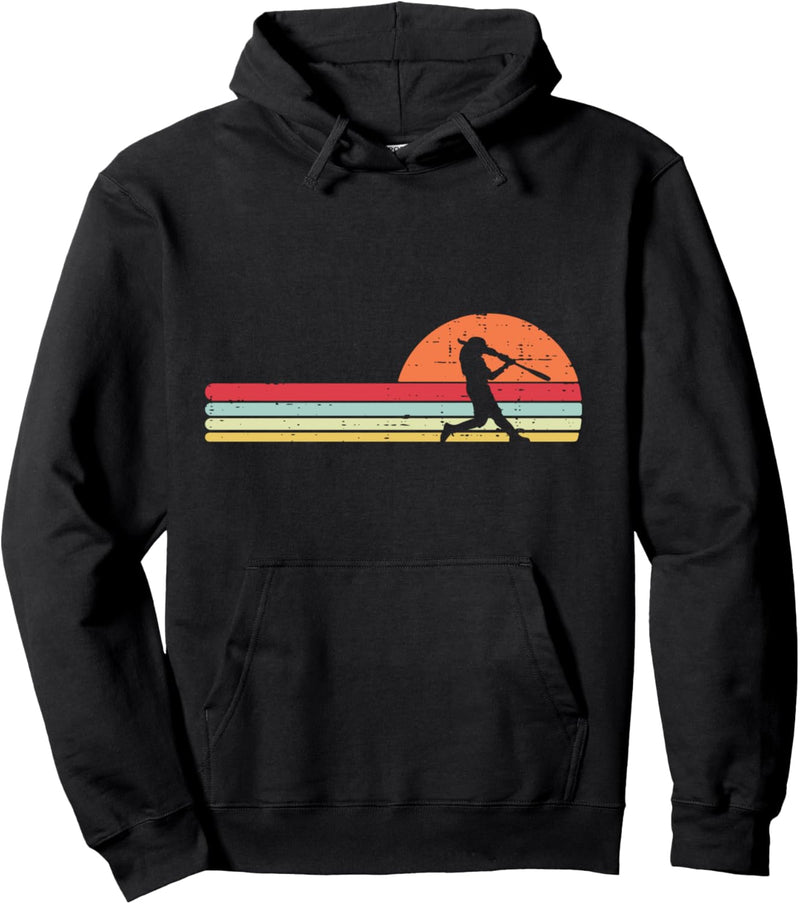 Baseball Player Sunset Retro Softball Sports Men Women Kids Pullover Hoodie