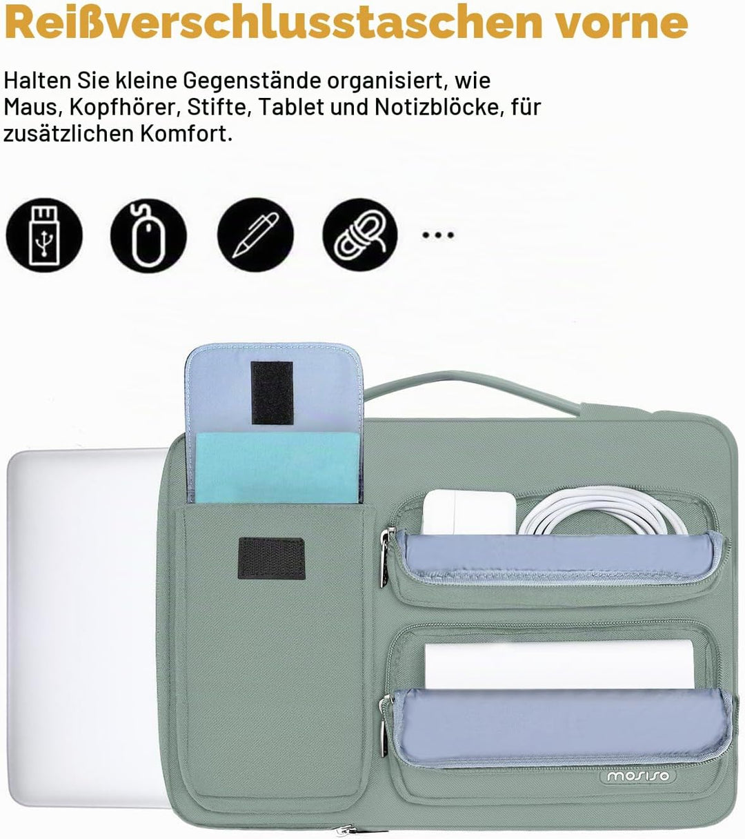 MOSISO 360 Schütz Laptoptasche 14 Zoll, 14 Zoll Laptop Tasche Hülle Kompatibel mit HP Lenovo Dell AS