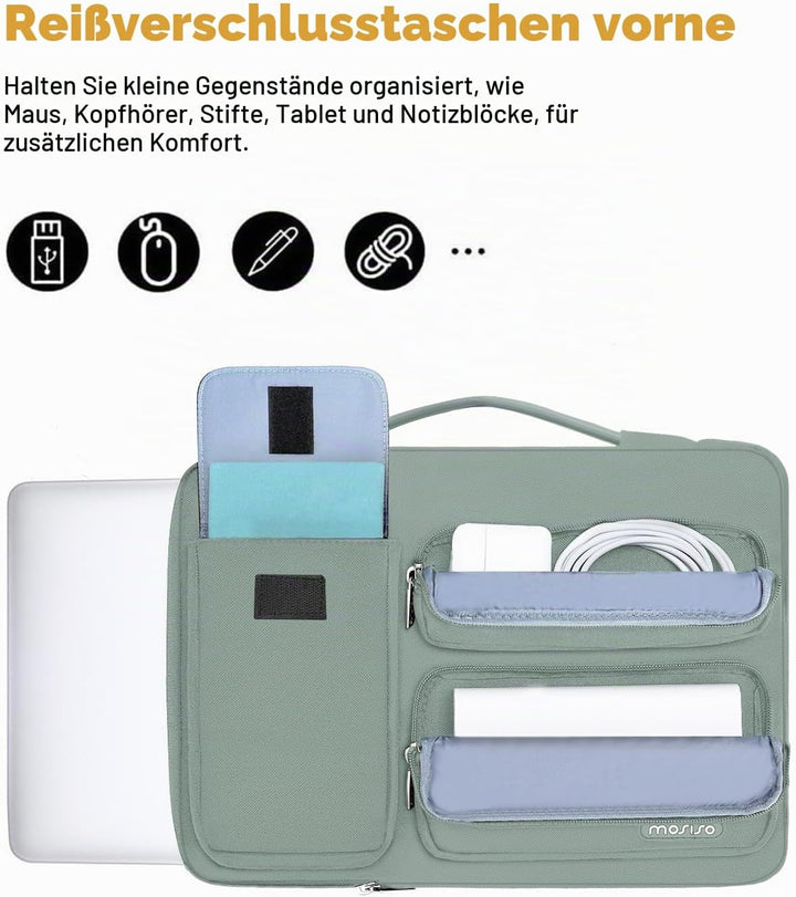 MOSISO 360 Schütz Laptoptasche 14 Zoll, 14 Zoll Laptop Tasche Hülle Kompatibel mit HP Lenovo Dell AS